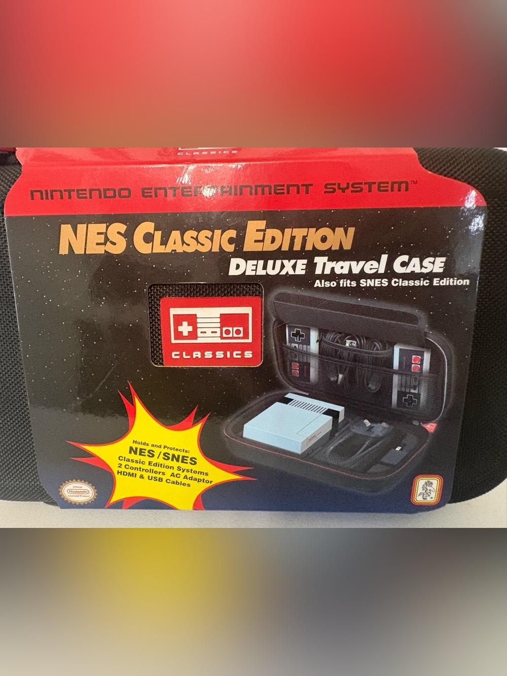 Nintendo NES Classic Edition Deluxe Travel Case in Black and Red